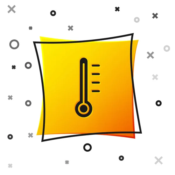 Black Meteorology Thermometer Measuring Icon Isolated White Background Thermometer Equipment — Stock Vector