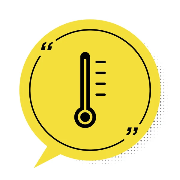 Termômetro Meteorologia Preto Ícone Medição Isolado Fundo Branco Equipamento Termômetro — Vetor de Stock