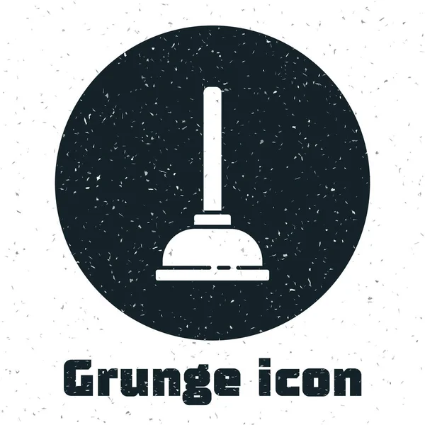 Goma Grunge Émbolo Con Mango Madera Para Limpieza Tuberías Icono — Vector de stock