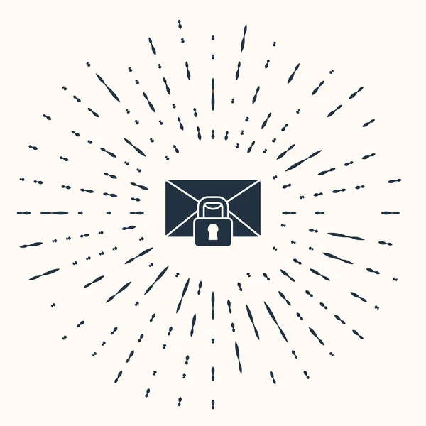 Ікона Пароль Grey Mail Ізольована Бежевому Фоні Вхідний Блокуванням Особистість — стоковий вектор