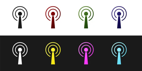 Ορισμός Εικονιδίου Antenna Ασπρόμαυρο Φόντο Ασύρματη Κεραία Τεχνολογία Και Ραδιοκεραία — Διανυσματικό Αρχείο