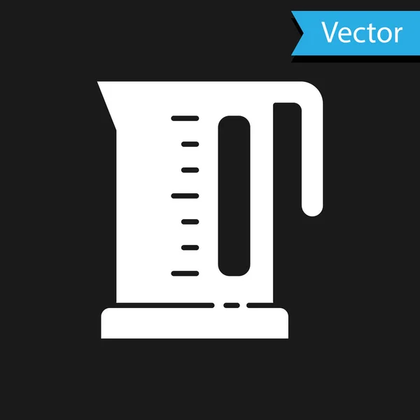 Иконка Белый Электрик Выделена Черном Фоне Значок Чайника Вектор — стоковый вектор