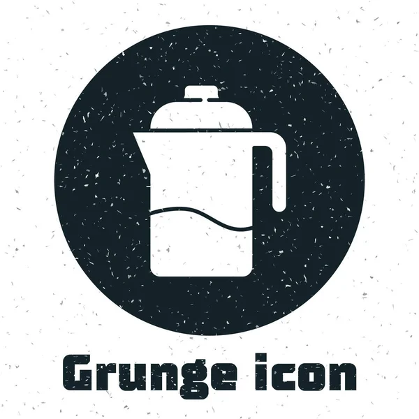 Grunge Ícone Imprensa Francesa Isolado Fundo Branco Desenho Vintage Monocromático — Vetor de Stock