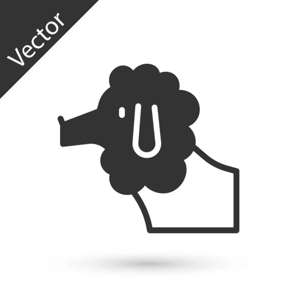 Icono Perro Caniche Francés Gris Aislado Sobre Fondo Blanco Vector — Vector de stock