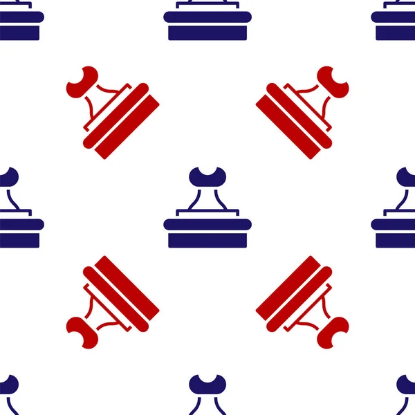 Icono Sello Azul Rojo Aislado Patrón Sin Costura Sobre Fondo — Archivo Imágenes Vectoriales