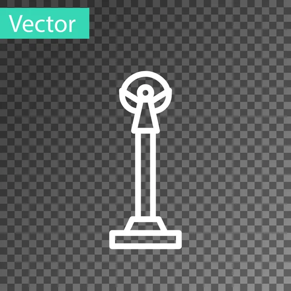 Witte Lijn Monument Van Onafhankelijkheid Kiev Pictogram Geïsoleerd Transparante Achtergrond — Stockvector