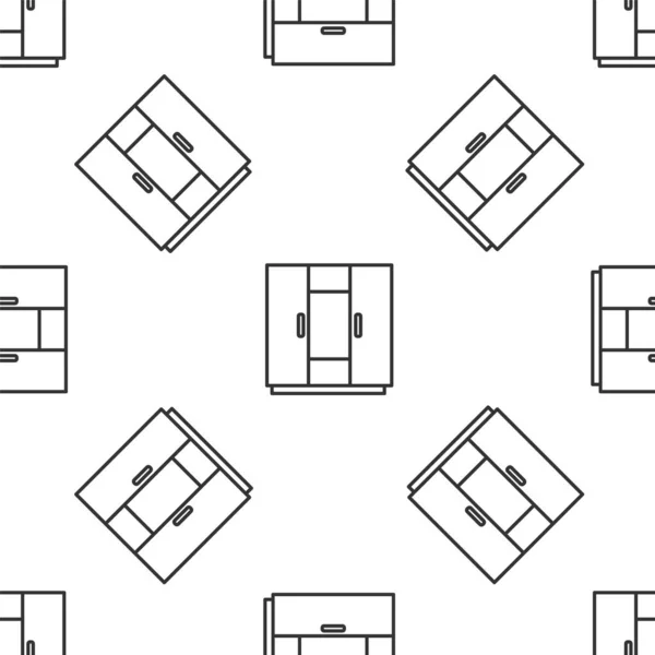 Linea Grigia Icona Armadio Isolato Modello Senza Soluzione Continuità Sfondo — Vettoriale Stock