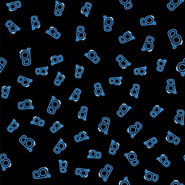 Çizgiye çekilebilir ip tasması, karabina simgesi, siyah arkaplanda izole edilmiş, pürüzsüz desen. Evcil köpek liderliği. Açık hava yürüyüşü için hayvan aksesuarı. Vektör