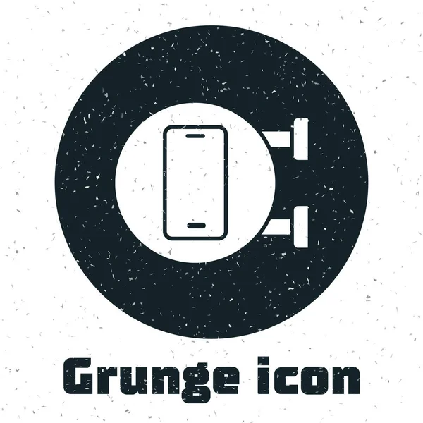 Grunge Phone Reparatur Service Symbol Isoliert Auf Weißem Hintergrund Anpassung — Stockvektor