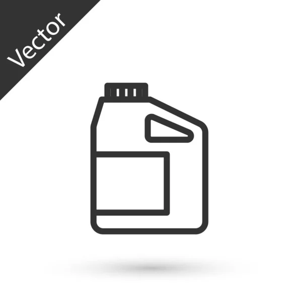 Grey Line Canister Motor Machine Oil Icon Isolated White Background — Stock Vector