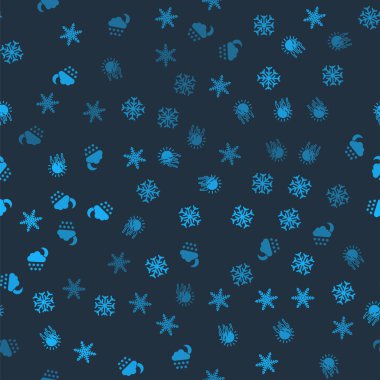 Kar Tanesi 'ni, Sis' i, Güneş 'i ve Bulut' u kusursuz desenlere ayarlayın. Vektör.