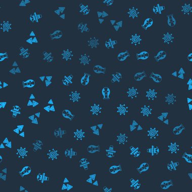 Meksikalı adam sombrero, Sun, güreşçi ve Nachos 'u kusursuz kalıba sokun. Vektör