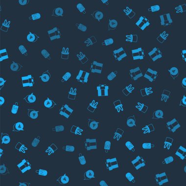 Dondurma, Sihirbaz şapkası ve tavşan kulakları hediye kutusu ve kusursuz bir pizza dilimi. Vektör