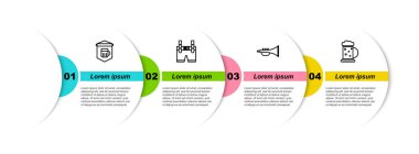 İmza panosuna bir bardak bira, Lederhosen, müzik aleti trompeti ve tahta bardak koyun. Ticari bilgi şablonu. Vektör.