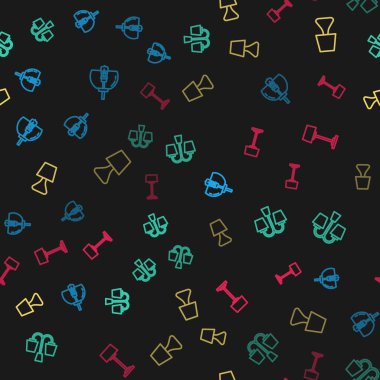 Çizgiyi ayarla, Chandelier, Masa lambası ve zemin pürüzsüz desenli. Vektör