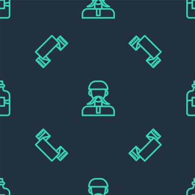 Sıra Ukrayna Kazağı, nakışlı havlu ve dikişsiz bir şişe votka. Vektör