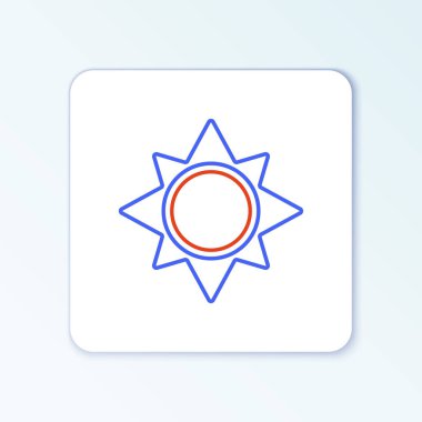 Çizgi Sun simgesi beyaz arkaplanda izole edildi. Renkli taslak konsepti. Vektör