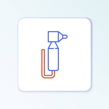 Çizgi Diş sondaj simgesi beyaz arkaplanda izole edildi. Delme ve öğütme aletleri için el işi. Renkli taslak konsepti. Vektör