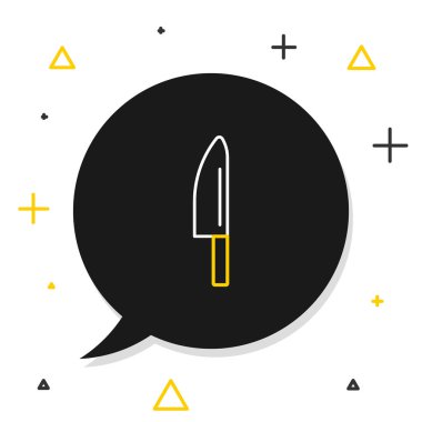 Çizgi Bıçak simgesi beyaz arkaplanda izole edildi. Çatal bıçak sembolü. Renkli taslak konsepti. Vektör