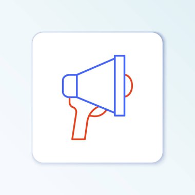 Beyaz arkaplanda Hat Megafonu simgesi izole edildi. Sözcü işareti. Renkli taslak konsepti. Vektör