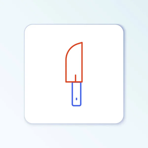 线条刀图标孤立在白色背景 餐具的象征 五彩缤纷的概念 — 图库矢量图片
