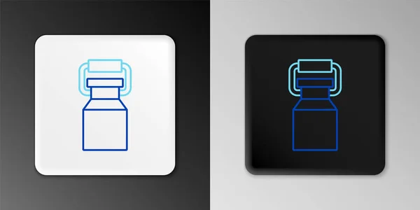 Line Can Container Voor Melk Pictogram Geïsoleerd Grijze Achtergrond Kleurrijk — Stockvector