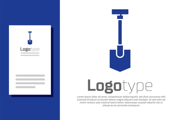 Blauwe Schop Pictogram Geïsoleerd Witte Achtergrond Tuingereedschap Gereedschap Voor Tuinbouw — Stockvector