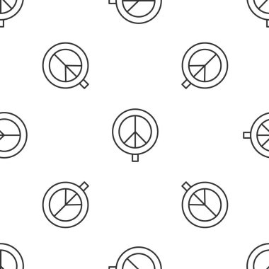 Gri çizgi barış ikonu beyaz arka planda kusursuz desen izole etti. Hippi barış sembolü. Vektör.