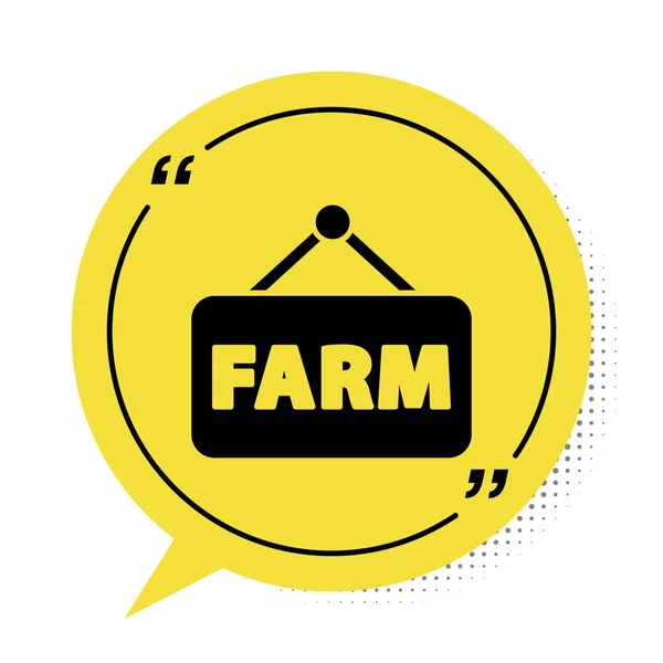 Sinalização Preta Com Texto Ícone Farm Isolado Fundo Branco Símbolo —  Vetores de Stock