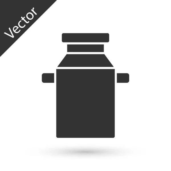 Grey Can Container Voor Melk Pictogram Geïsoleerd Witte Achtergrond Vector — Stockvector