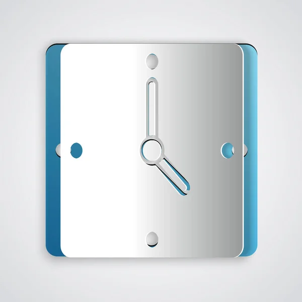 Icono Reloj Corte Papel Aislado Sobre Fondo Gris Símbolo Tiempo — Archivo Imágenes Vectoriales