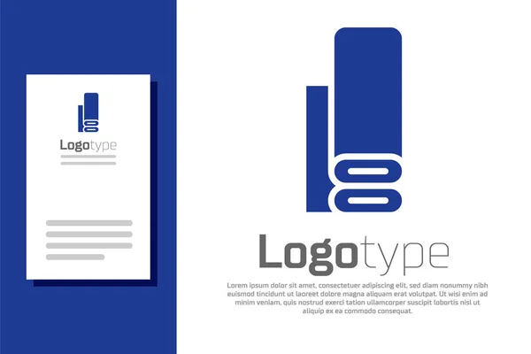 Ícone Tecido Têxtil Indiano Azul Isolado Fundo Branco Rolo Tapete —  Vetores de Stock