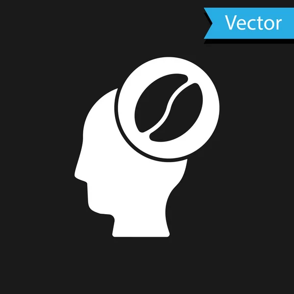 白バリスタのアイコンは黒の背景に隔離されています ベクトル — ストックベクタ