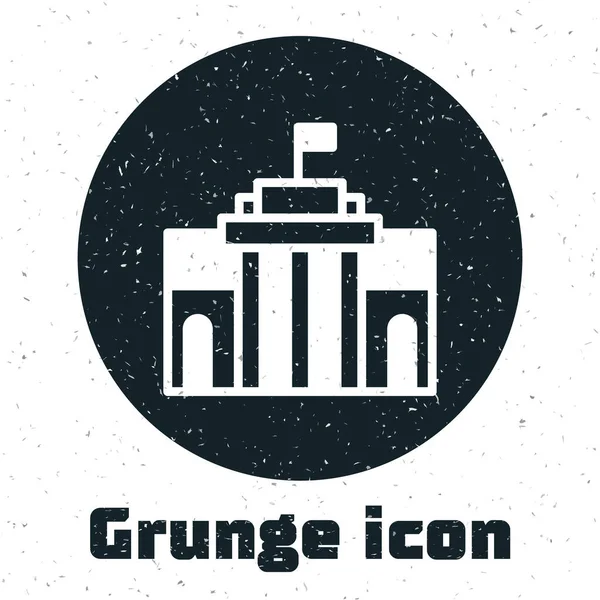 Icono Del Museo Grunge Prado Aislado Sobre Fondo Blanco Madrid — Vector de stock