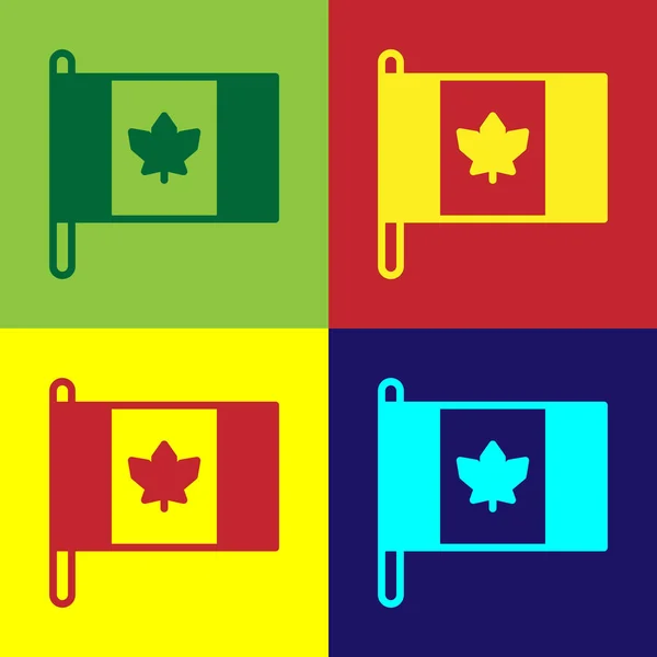 Pop Art Vlajka Kanady Ikona Izolované Barevném Pozadí Severní Amerika — Stockový vektor