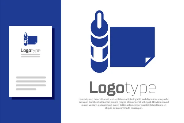 Blaues Papiersymbol Isoliert Auf Weißem Hintergrund Logo Design Vorlage Element — Stockvektor
