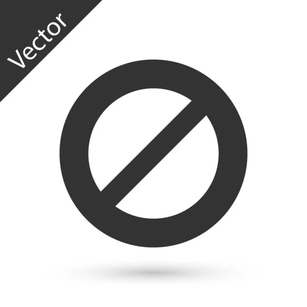 Icono Prohibición Gris Aislado Sobre Fondo Blanco Detener Símbolo Vector — Vector de stock