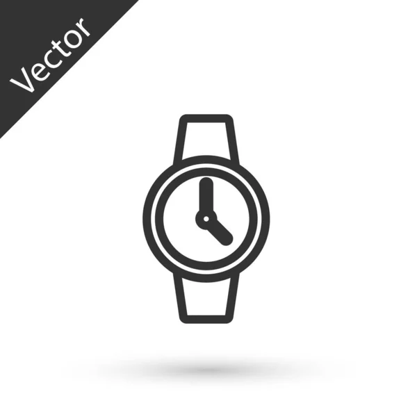 Grey Line Wrist Watch Icon Isolated White Background Wristwatch Icon — Stock Vector