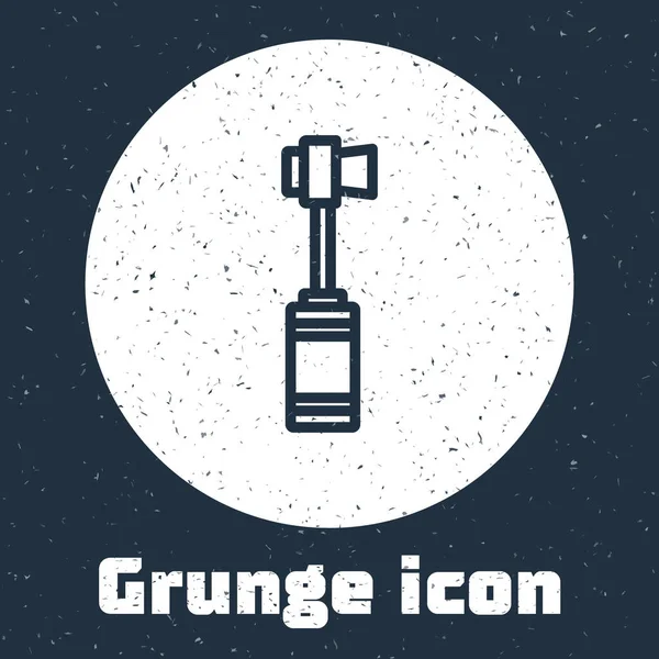 Línea Grunge Icono Cepillo Dientes Aislado Sobre Fondo Gris Dibujo — Vector de stock