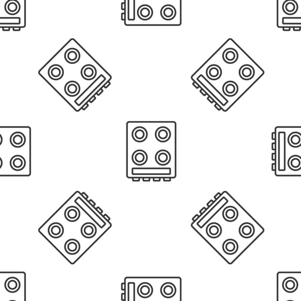 Linha Cinza Ícone Fogão Gás Isolado Padrão Sem Costura Fundo —  Vetores de Stock