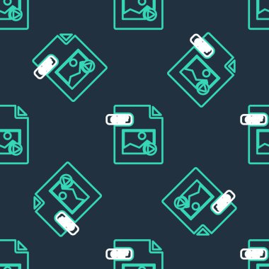 GIF dosya belgesi satırı. Gif düğmesi simgesi siyah arkaplanda izole edilmiş desen indir. GIF dosya simgesi. Vektör