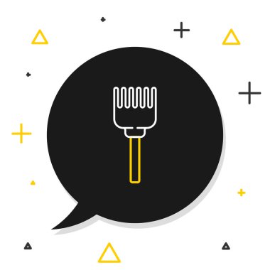 Beyaz arkaplanda çizgi saç fırçası simgesi izole edildi. Taraklı saç işareti. Berber sembolü. Renkli taslak konsepti. Vektör