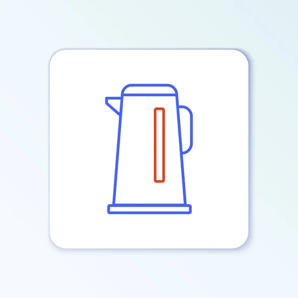 Line Ketel Met Handvat Pictogram Geïsoleerd Witte Achtergrond Theepot Icoon — Stockvector