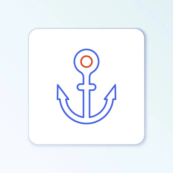 Line Anchor Icon Isolated White Background Colorful Outline Concept Vector — Stock Vector