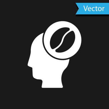 Beyaz barista simgesi siyah arkaplanda izole edildi. Vektör.