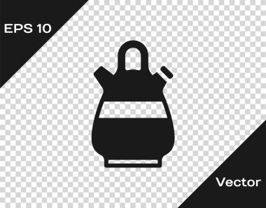 Siyah Sangria sürahi simgesi şeffaf arkaplanda izole edildi. Geleneksel İspanyol içkisi. Vektör.