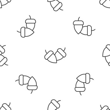 Gri çizgili meşe palamudu beyaz arka planda izole edilmiş. Vektör.