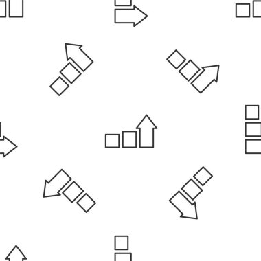 Gri çizgi finansal büyüme ikonu beyaz arka planda izole edilmiş pürüzsüz desen. Gelirleri arttırıyorum. Vektör.