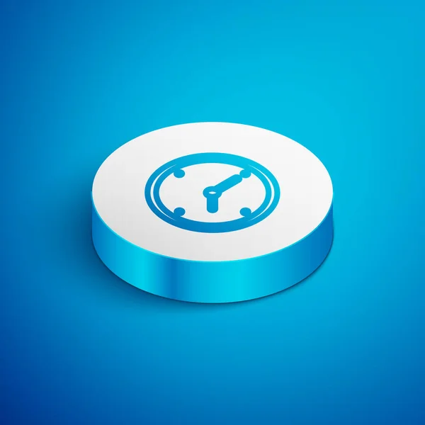 Icono Reloj Línea Isométrica Aislado Sobre Fondo Azul Símbolo Tiempo — Vector de stock