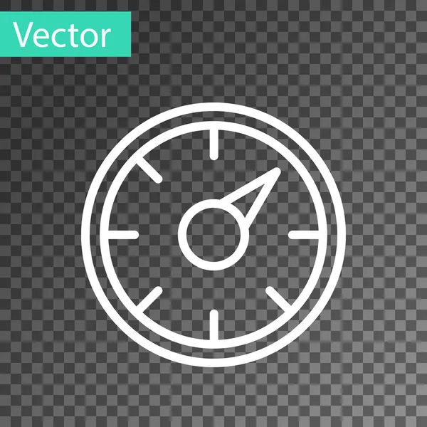 Witte Lijn Digitale Snelheidsmeter Concept Met Pictogram Geïsoleerd Transparante Achtergrond — Stockvector